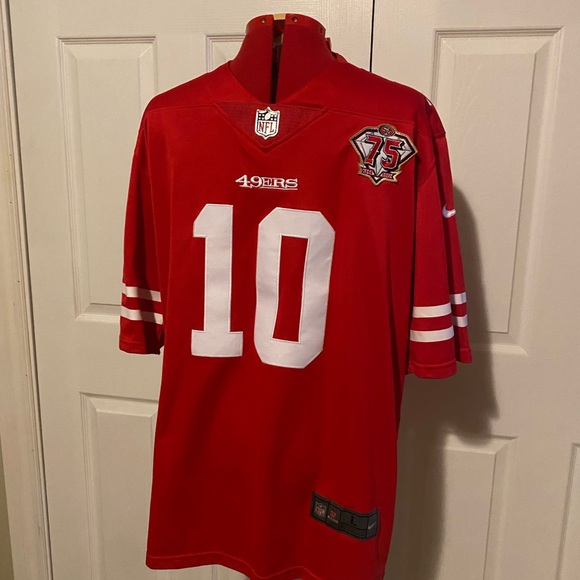 Men's Nike Jimmy Garoppolo Red San Francisco 49ers 75th Anniversary Ltd. Jersey - Picture 2 of 9